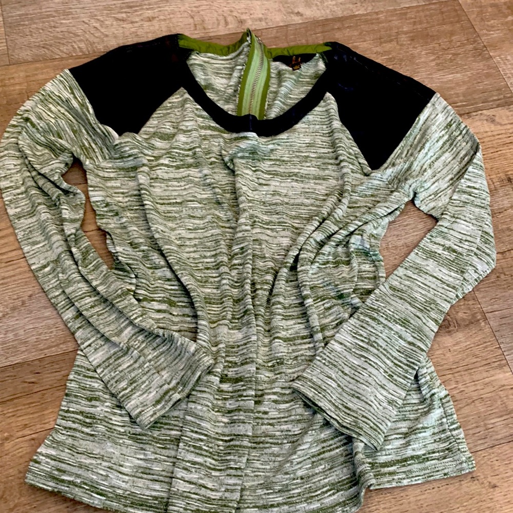 Jack Green/Black Marled Zipper Back Sweater GUC Large